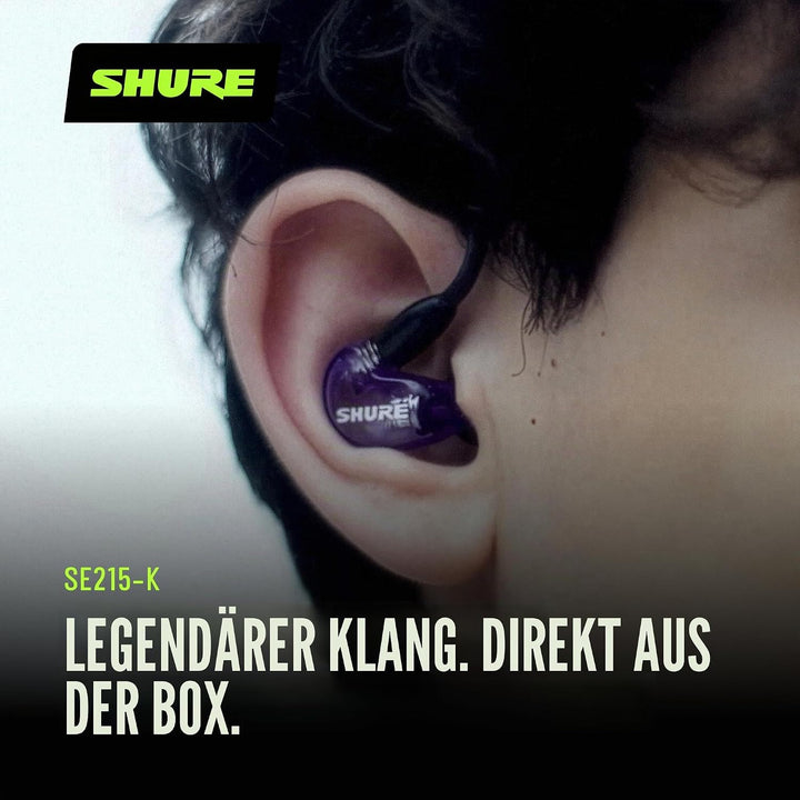 Shure SE215-K, In-ear Kopfhörer/Ohrhörer, schwarz, Premium, Sound Isolating, Geräuschunterdrückung,