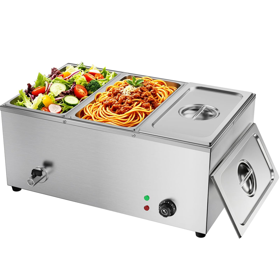 TAIMIKO Elektrisches Badezimmer, Edelstahl, 220 V, professionelle Speisew?rmer, Bain Marie mit 6 F?C