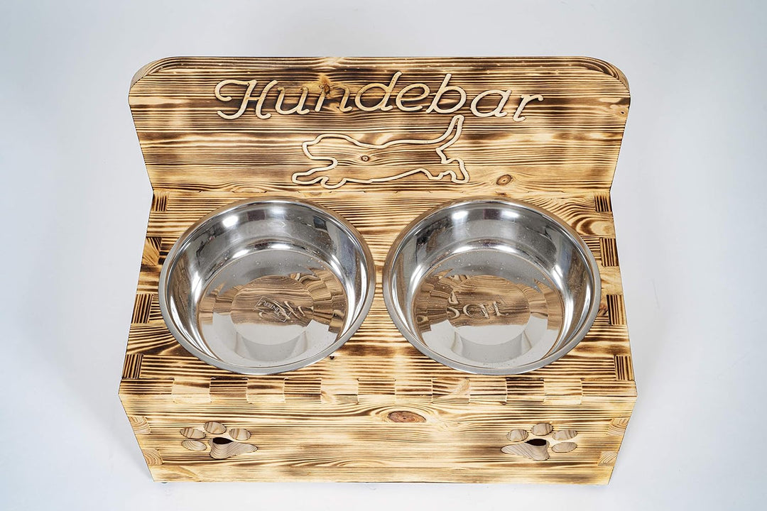 Der Einschneider Hundenapf Erhöht Futterstation Hund - Inkl. 2X 1600ml Edelstahl Hundenapf - Fressna