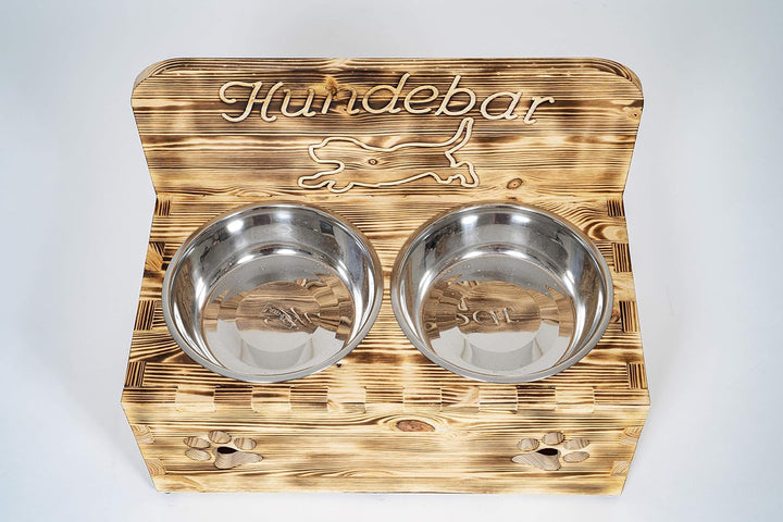 Der Einschneider Hundenapf Erhöht Futterstation Hund - Inkl. 2X 1600ml Edelstahl Hundenapf - Fressna