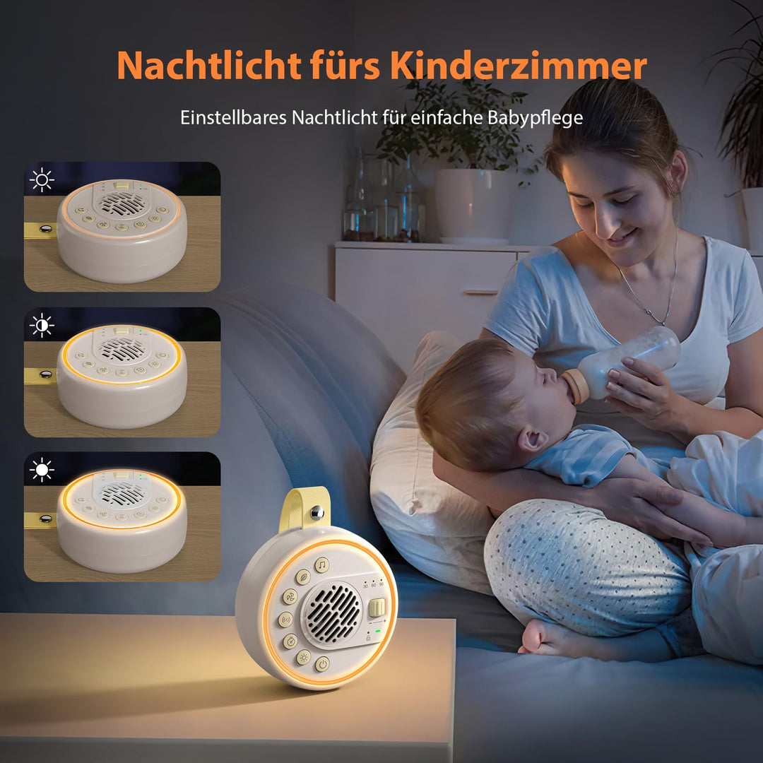 Lemnoi White Noise Machine Tragbare Einschlafhilfe Babys Geräuschmaschine Weisses Rauschen mit 22 Be