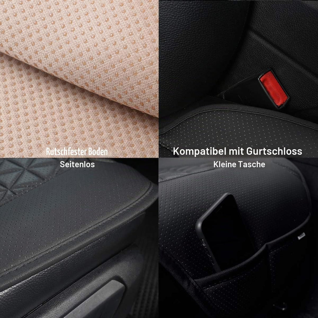 Black Panther 1 Stück Luxus PU-Leder Sitzbezug Auto Vordersitze, Kompatibel mit 95% Autos,Keine Sitz