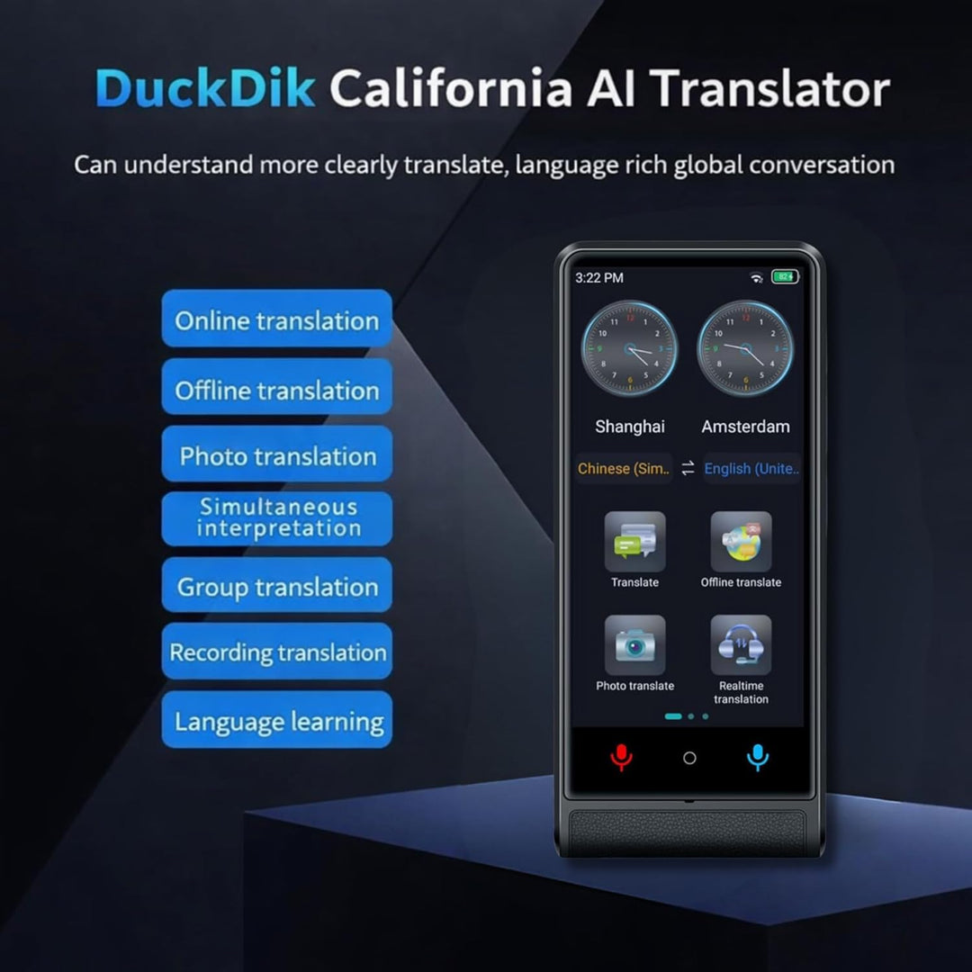 Californa, Sofort-Sprachübersetzer 2026, gleichzeitiger Übersetzer ohne WLAN, Touchscreen, 10,2 cm (