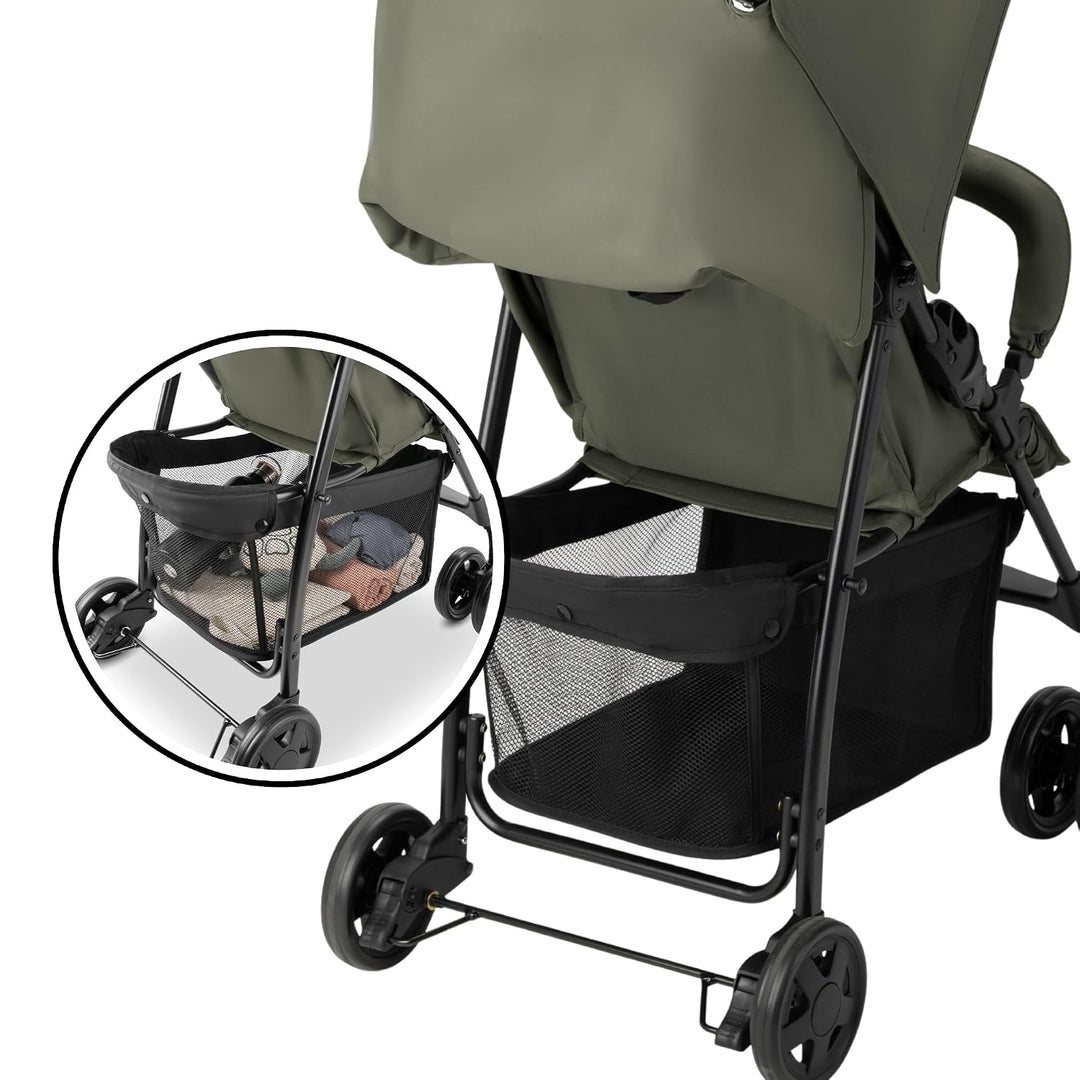 hauck Buggy Sport, Olive - Federleichter Reisebuggy 5,9 kg - mit Liegefunktion für Kinder ab Geburt