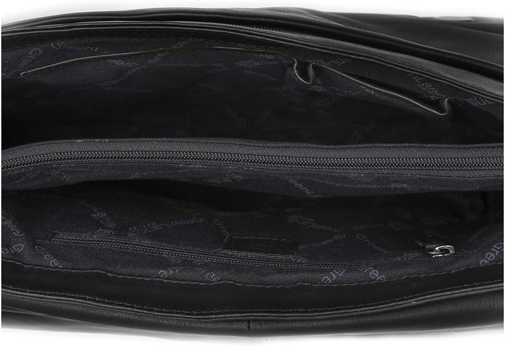 Greenland Nature Black Nappa Messenger Leder 38 cm
