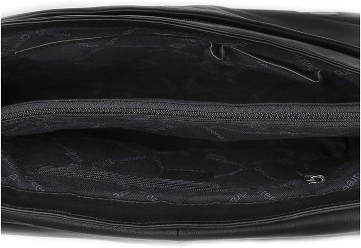 Greenland Nature Black Nappa Messenger Leder 38 cm