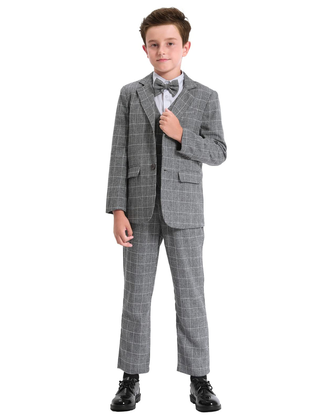 mintgreen Jungen Anzug Blazer 2PCS Gentleman Tuexdo Sätze Blazer + Hose + Fliege 5-12 Jahre 116-122