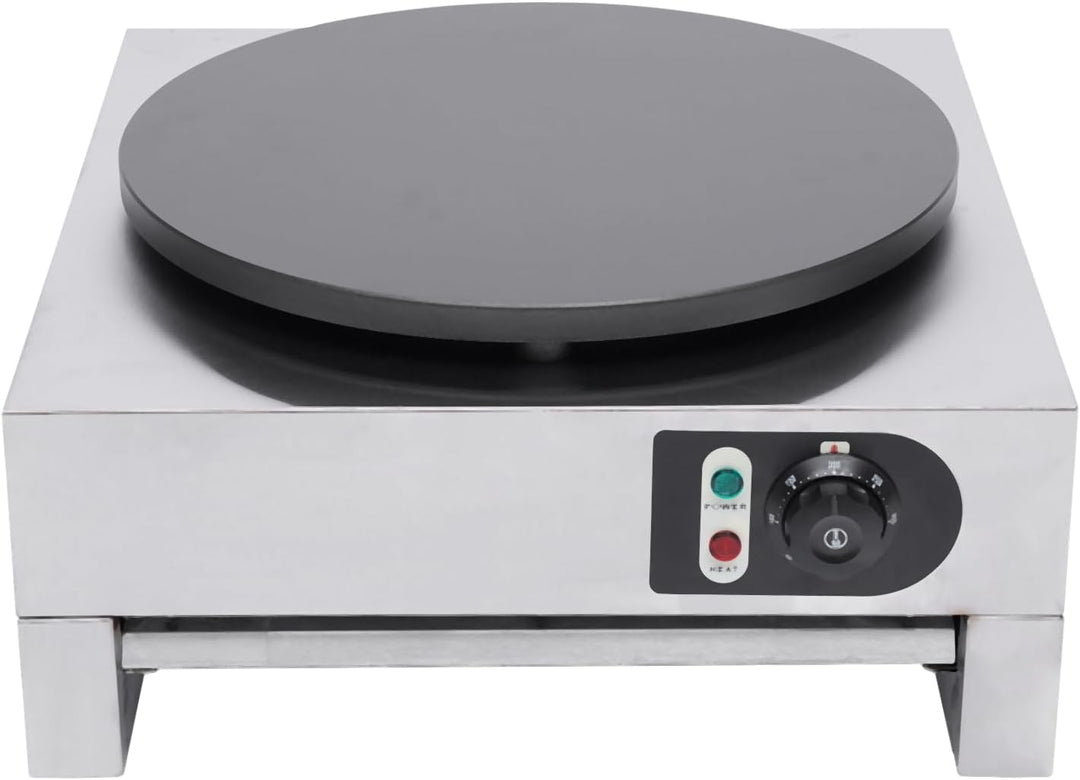3000W Kommerziell Crepes Maker+Holzspatel Mit Wärmeschublade Elektrische Heizplatte aus Kupfer mit e
