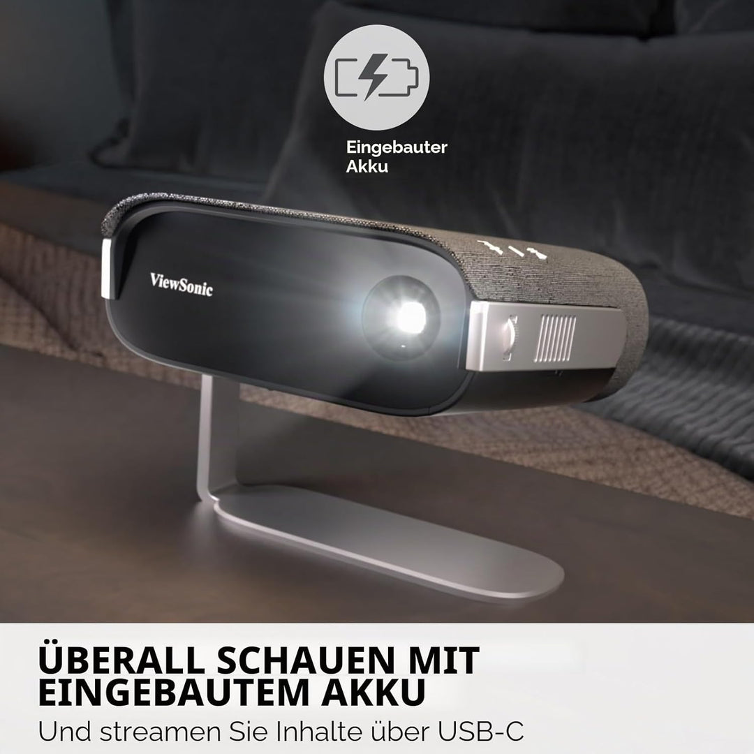 ViewSonic M1X Smart Beamer, 1080p Full HD, Portable Beamer for Outdoor/Home Cinema, Support Tablet/L