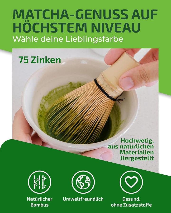 Matcha Set Schneebesen – Premium Matcha Tee Set mit Bambus Matcha Besen & Matcha Zubehör - Japanisch