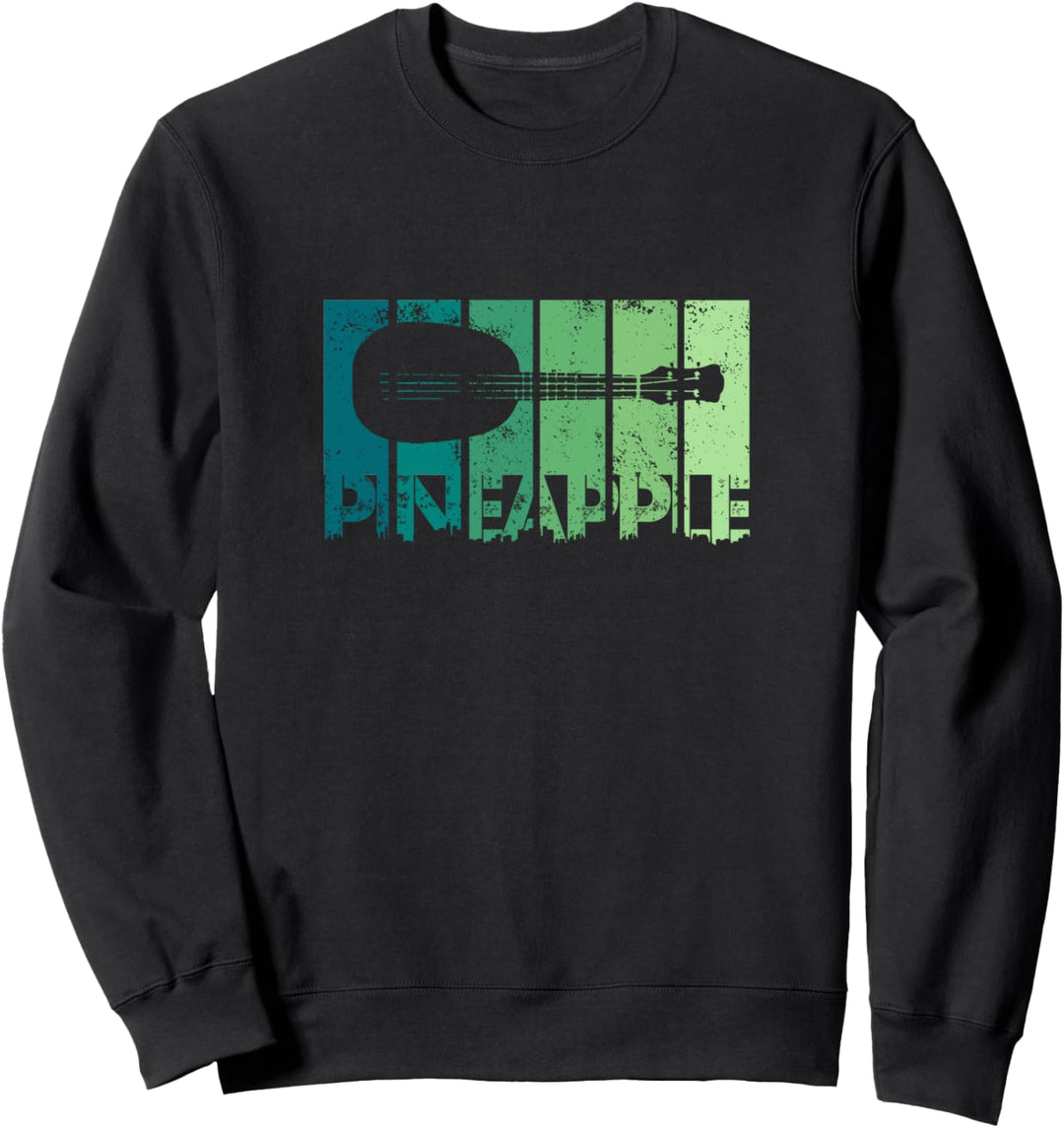 Retro Colorful Pineapple Ukulele Music Lover Uke Gift Sweatshirt