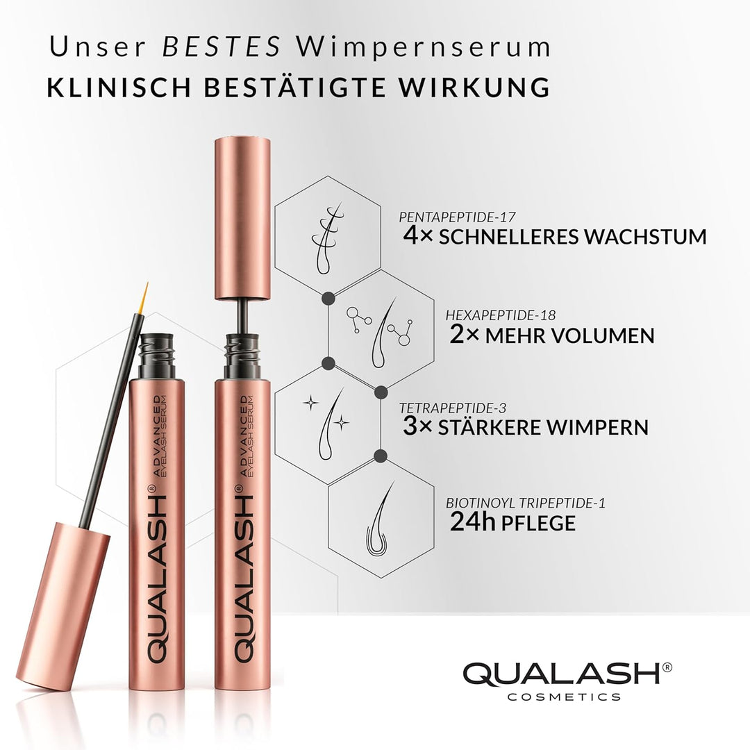 Wimpernserum für Long Lashes – QUALASH® Advanced Lash & Eyelash Serum 3,5 ml für schnell Wachstum, T