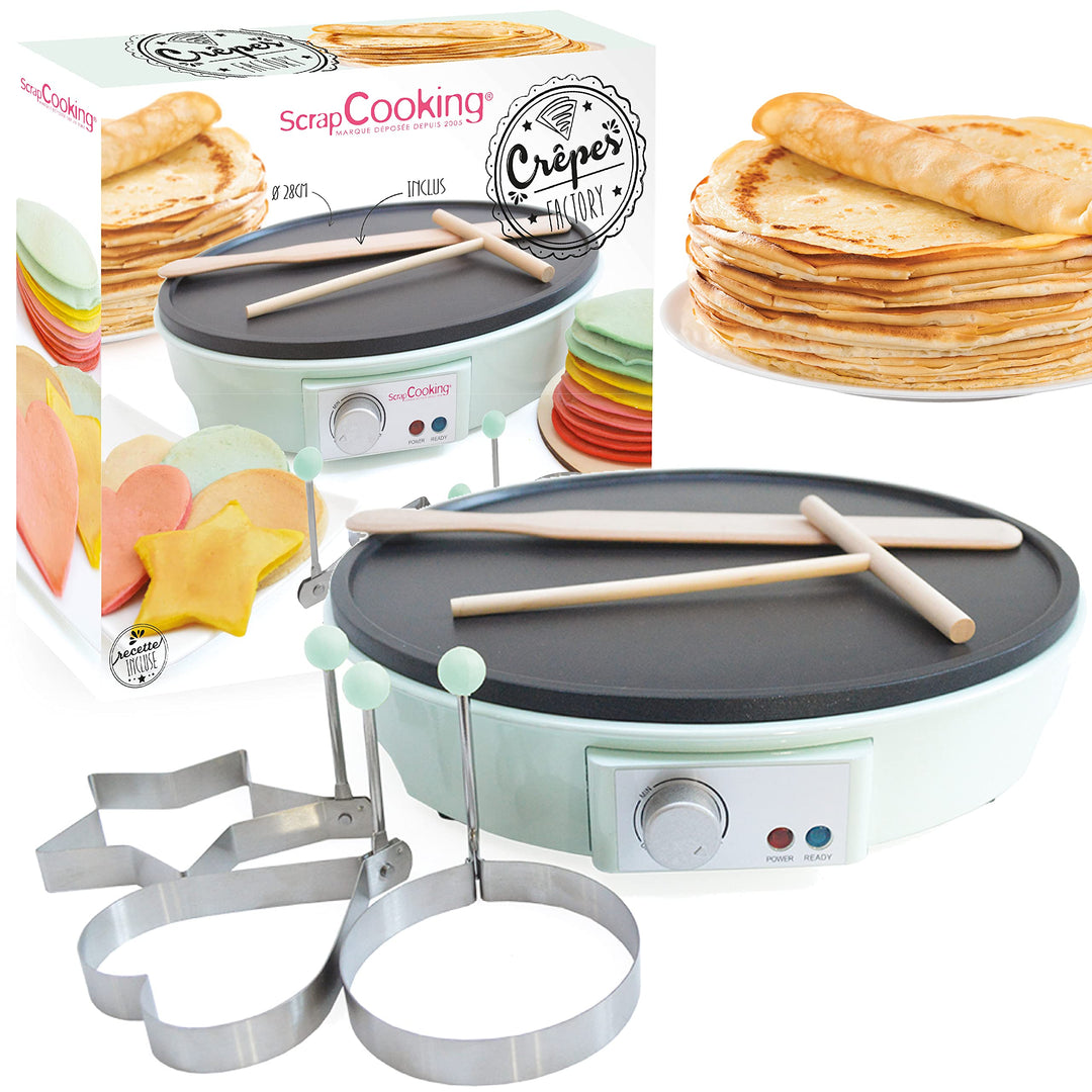 SCRAP COOKING 3899 Crêpes-Pfanne Factory, elektrische Maschine, mit Heizplatte, antihaftbeschichtet,