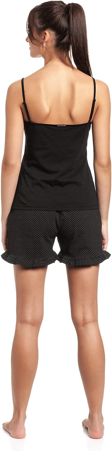 Pussy Deluxe Dotties Damen Pyjama schwarz Allover XS, XS