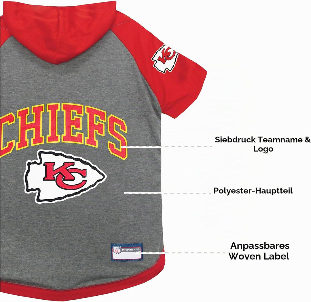 Pets First KCC-4044-XS NFL Kansas City Chiefs Hoodie für Hunde &amp; Katzen | NFL Football Licensed Dog
