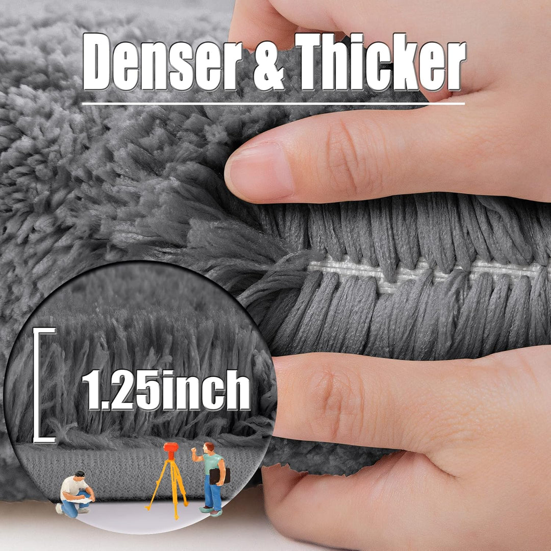 ROLIZOE Extrem Dicker Badematte rutschfest Badteppich Extra Lange Badezimmerteppich Superweicher Bad
