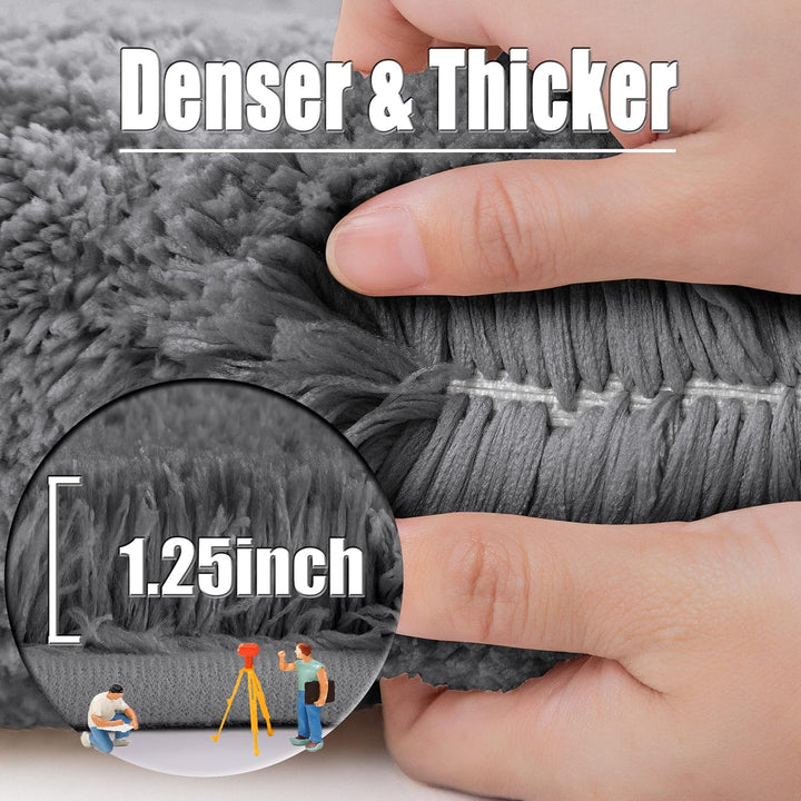 ROLIZOE Extrem Dicker Badematte rutschfest Badteppich Extra Lange Badezimmerteppich Superweicher Bad