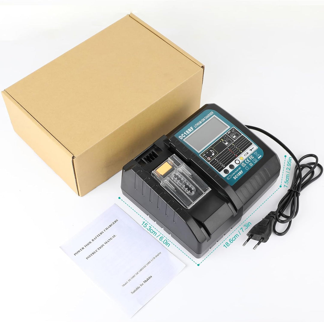 ASUNCELL 3.5A DC18RC Schnellladegerät Kompatibel mit Makita 14,4V-18V Li-Ion Ersatzakku BL1815 BL183