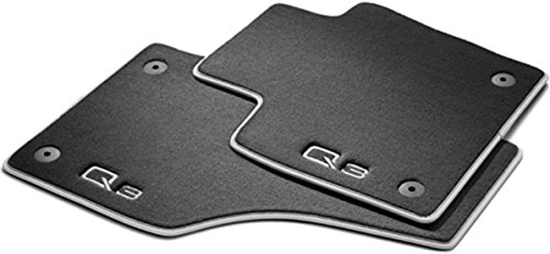 Audi 8U1061275MNO Textilfussmatten Premium Vorne, Schwarz/Silbergrau, 2 Stück