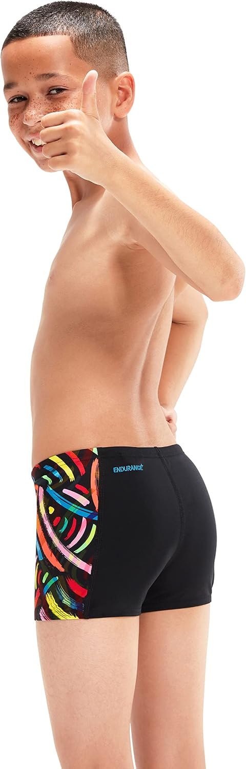 Speedo DIGI ALOV PANL ASHT JM Black/RED BLK/VLCORG/FLUGRN/BRTYEL/LPIS1 9-10 Jahre Schwarz/Red, 9-10