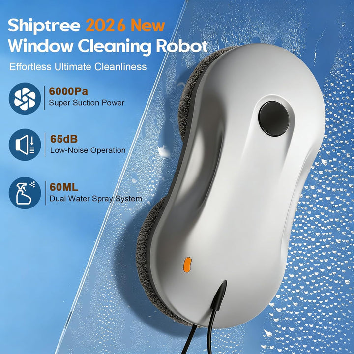 Fensterputzroboter, Fensterputzroboter mit Sprühfunktion, Turbo Boost Saugkraft 7000Pa, Mehrfachschu