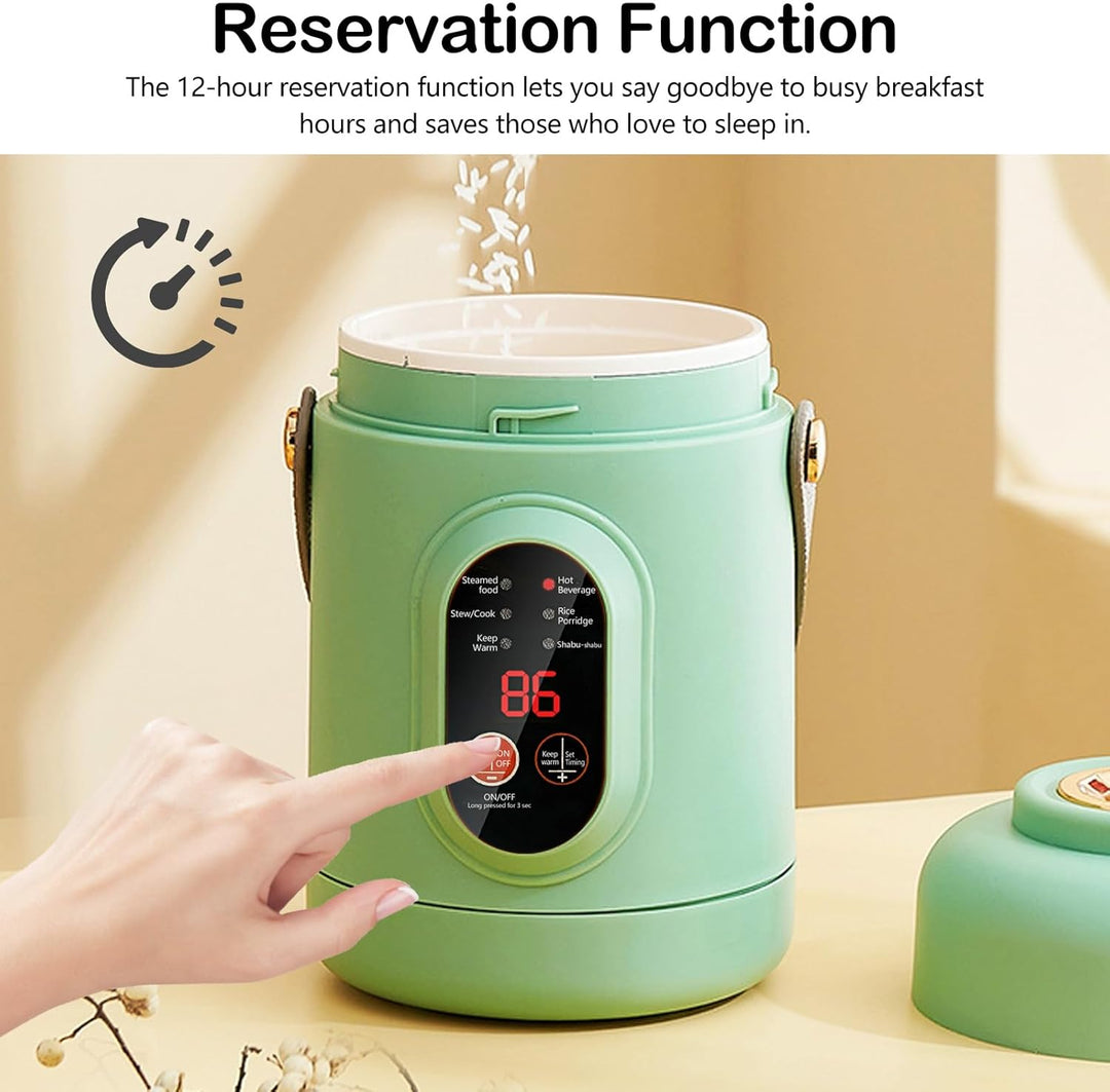 Elektrischer Hot Pot, Tragbarer Elektrischer Topf 800ML Ramen-Kocher mit 6 Modi & Timer Reise-Kochto