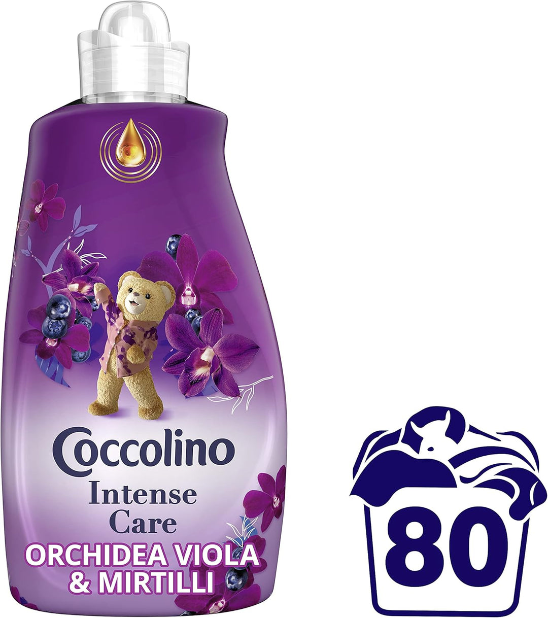 Coccolino Weichspülerkonzentrat Orchidee, Violett & Cranberry, 8 Liter, 320 Waschladungen, 4 x 80 Wa