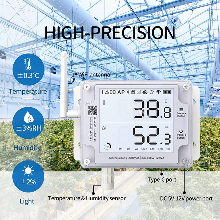 UbiBot GS1-A | drahtloser Temperatur- u. Feuchtigkeitssensor mit App- u. E-Mail-Benachrichtigungen,