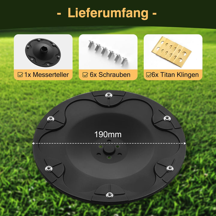 [AUFRÜSTUNG] Messerteller + 6 Stück Klingen Kompatibel mit DREAME | MOVA Mähroboter Messerscheibe Ra