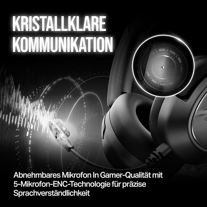 OXS Storm A2 kabelloses Gaming-Headset, Aktive Geräuschunterdrückung, 2,4 GHz Niedrige Latenz & Blue