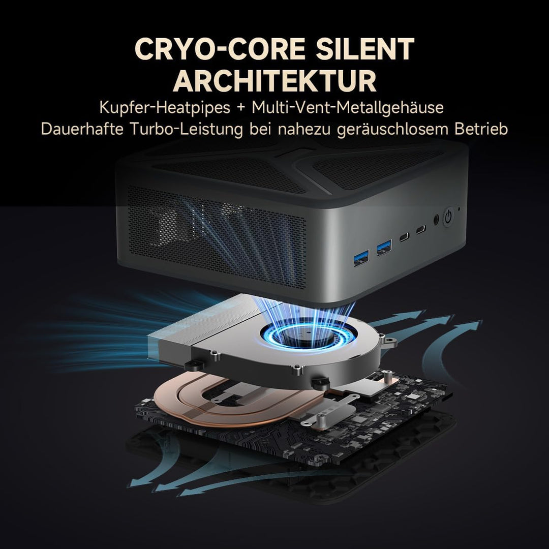 ALLIWAVA GH8 Mini PC, AMD Ryzen 9 8945HS (bis zu 5,2 GHz), 32 GB DDR5 RAM 1 TB SSD, AMD Radeon 780M,