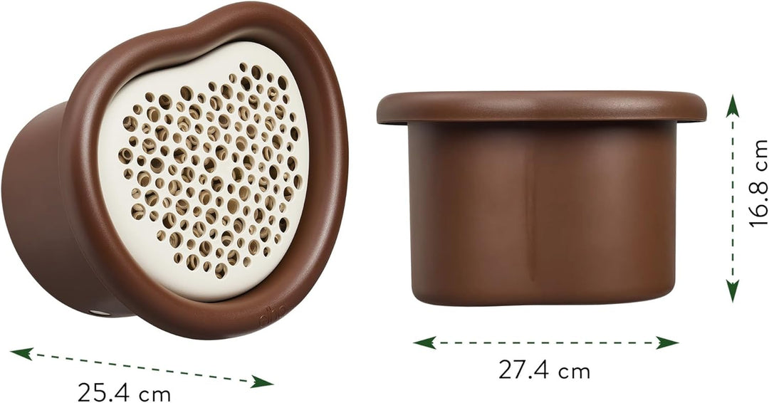 Elho Organic Bee Hotel 25cm - Insektenhotel für Bienen - 100% recyceltes Plastik - L27.4 x B16.8 x H