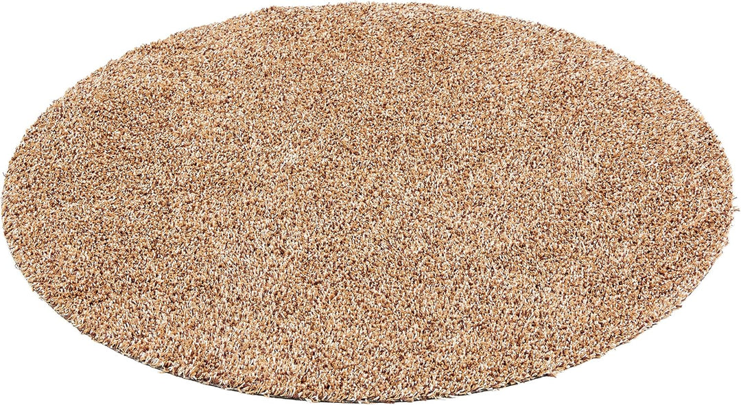 Schmutzfangmatte innen waschbar ca. 80 cm rund – Sauberlaufmatte beige 100% Baumwolle Türmatte - Ent