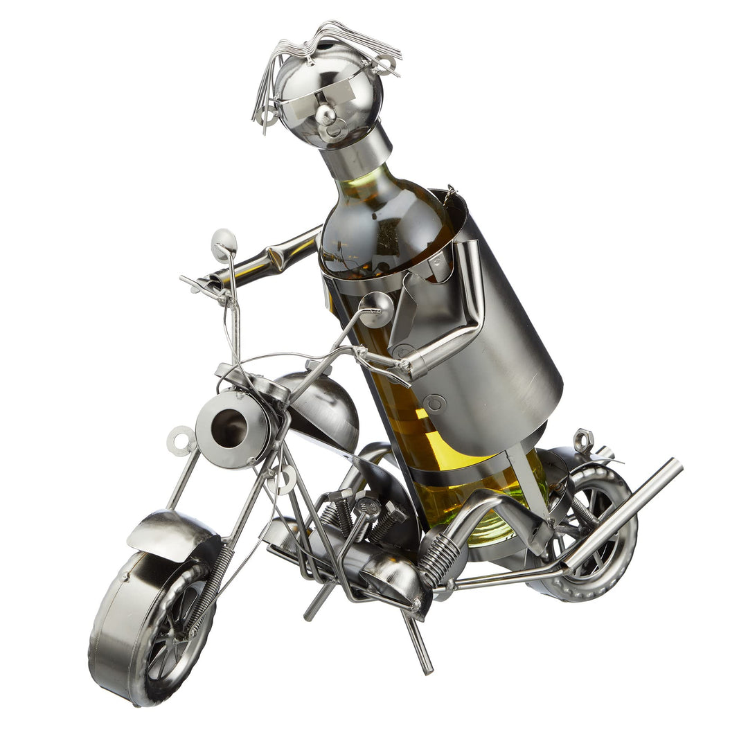 Flaschenhalter "Motorrad" für Weinflaschen │ 40.5x27.0x16.5cm Metall │Weinflasche Bierflasche Flasch
