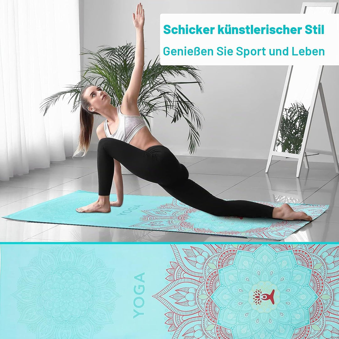 MoKo Yogamatten Handtuch, rutschfest Yoga Handtuch Auflage für Yogamatte Schweissabsorbierend Saugfä