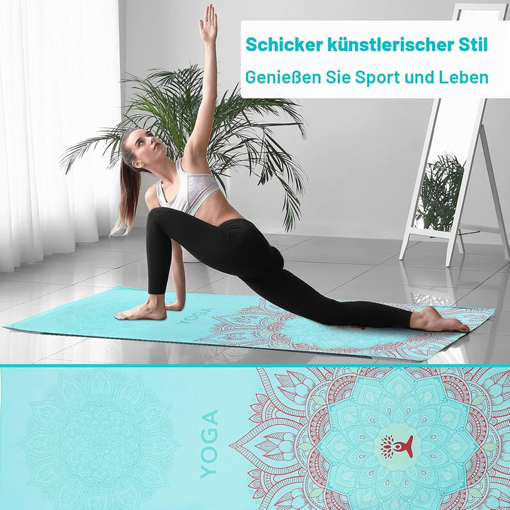 MoKo Yogamatten Handtuch, rutschfest Yoga Handtuch Auflage für Yogamatte Schweissabsorbierend Saugfä