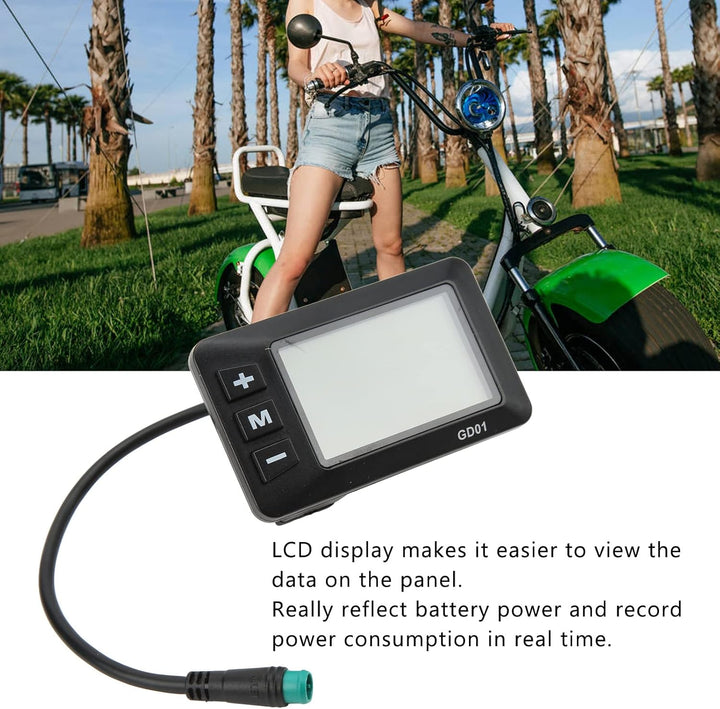 Gatuxe Elektrisches Fahrrad GD01-Display, feine Verarbeitung Sicheres Echtzeit-LCD-GD01-Display zum