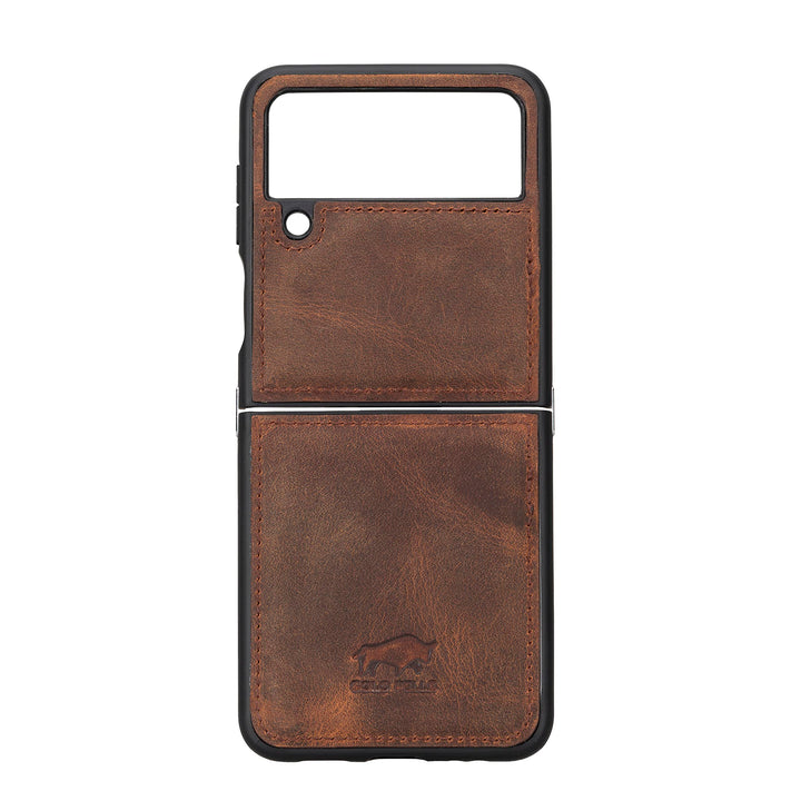 Solo Pelle Lederhülle für das Samsung Galaxy Z Flip4 Flip 4 Hülle aus echtem Leder, Model: Stanford