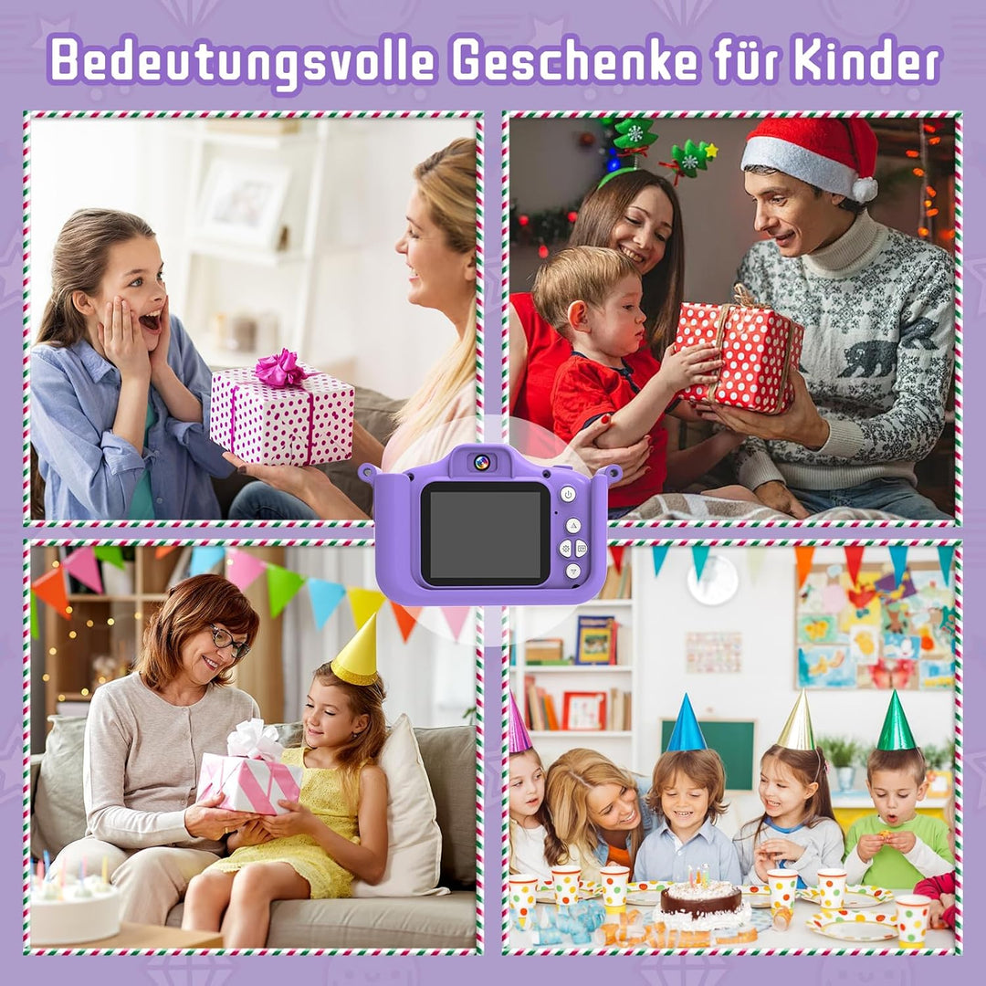 Kinderkamera，Digitalkamera für Kinder mit 2.0” Display, HD (1080P), stossfest, ideal für Jungen und