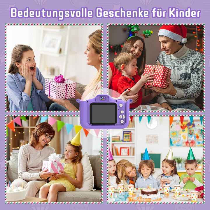Kinderkamera，Digitalkamera für Kinder mit 2.0” Display, HD (1080P), stossfest, ideal für Jungen und
