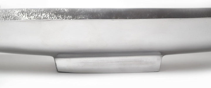 Kobolo Dekoschale Dekoteller Schiffchenform schmal - aus Metall - Silber - 80cm