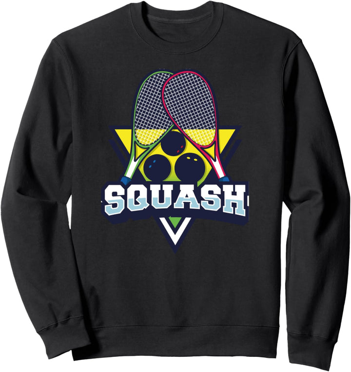 Squash gekreuzte Schläger und Gummibälle Sport geschenk Sweatshirt