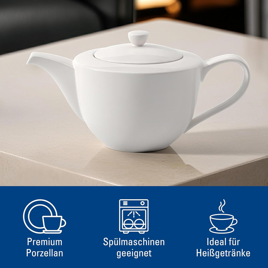 Villeroy &amp; Boch - For Me Teekanne 1,2 Liter Weiss, Spülmaschinenfest, Mikrowellensicher, Kaffeekanne
