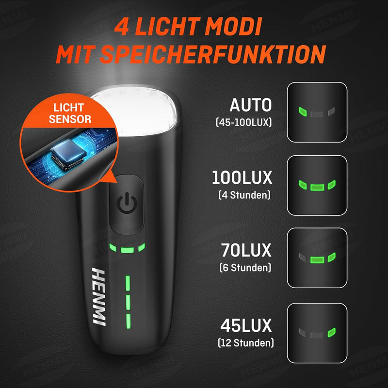 HENMI Fahrradlicht Vorne, StVZO Zugelassen Auto Fahrradlampe Vorne,USB Aufladbar Fahrrad licht Fahrr