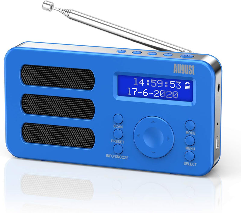 August MB225 - Tragbares Radio mit DAB+ / DAB/FM RDS-Funktion 40 Presets digitaler Radiowecker Stere