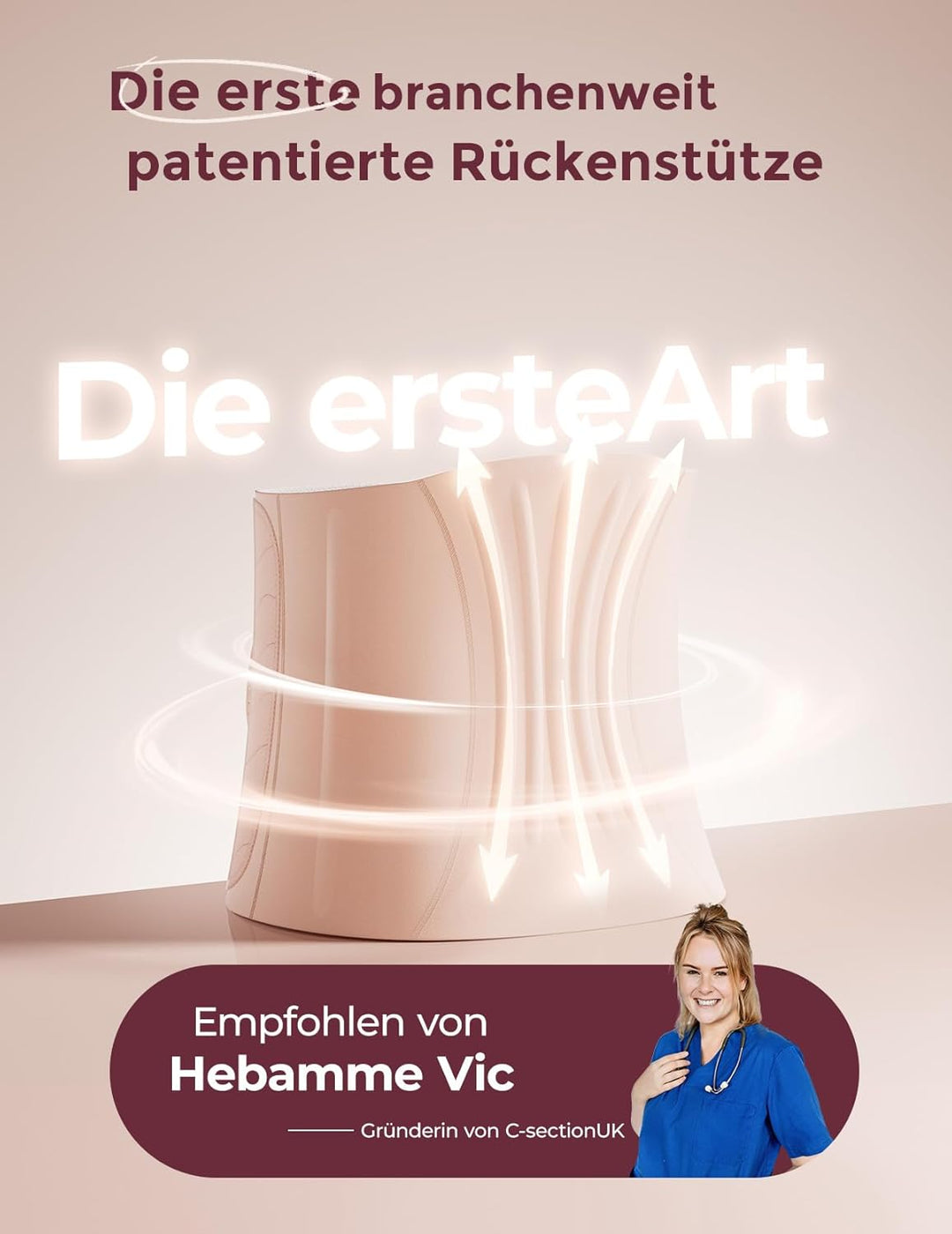 momcozy Ergowrap Bauchgurt nach Geburt, 3D-Kompression &amp; Rückenstütze für Kaiserschnitt-Rückbildung,