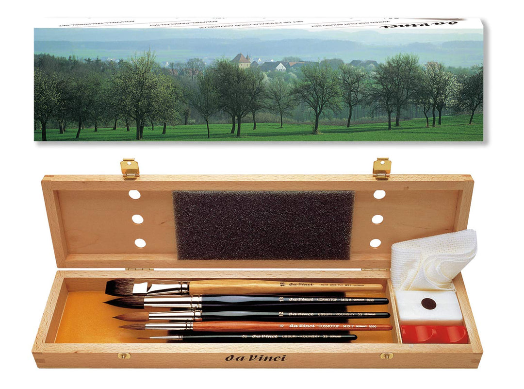 Da Vinci 5240 Serie Aquarell-Pinsel-Set, Holz, Braun, Schwarz/Rot, 30 x 30 x 30 cm, 5240