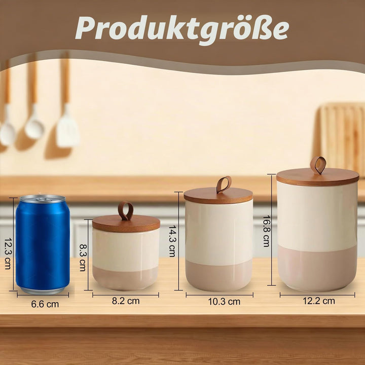 Simcat 800ml Keramik Kaffeebohnen Behälter Vorratsdosen mit Deckel Luftdicht für Kaffee Zucker Tee G