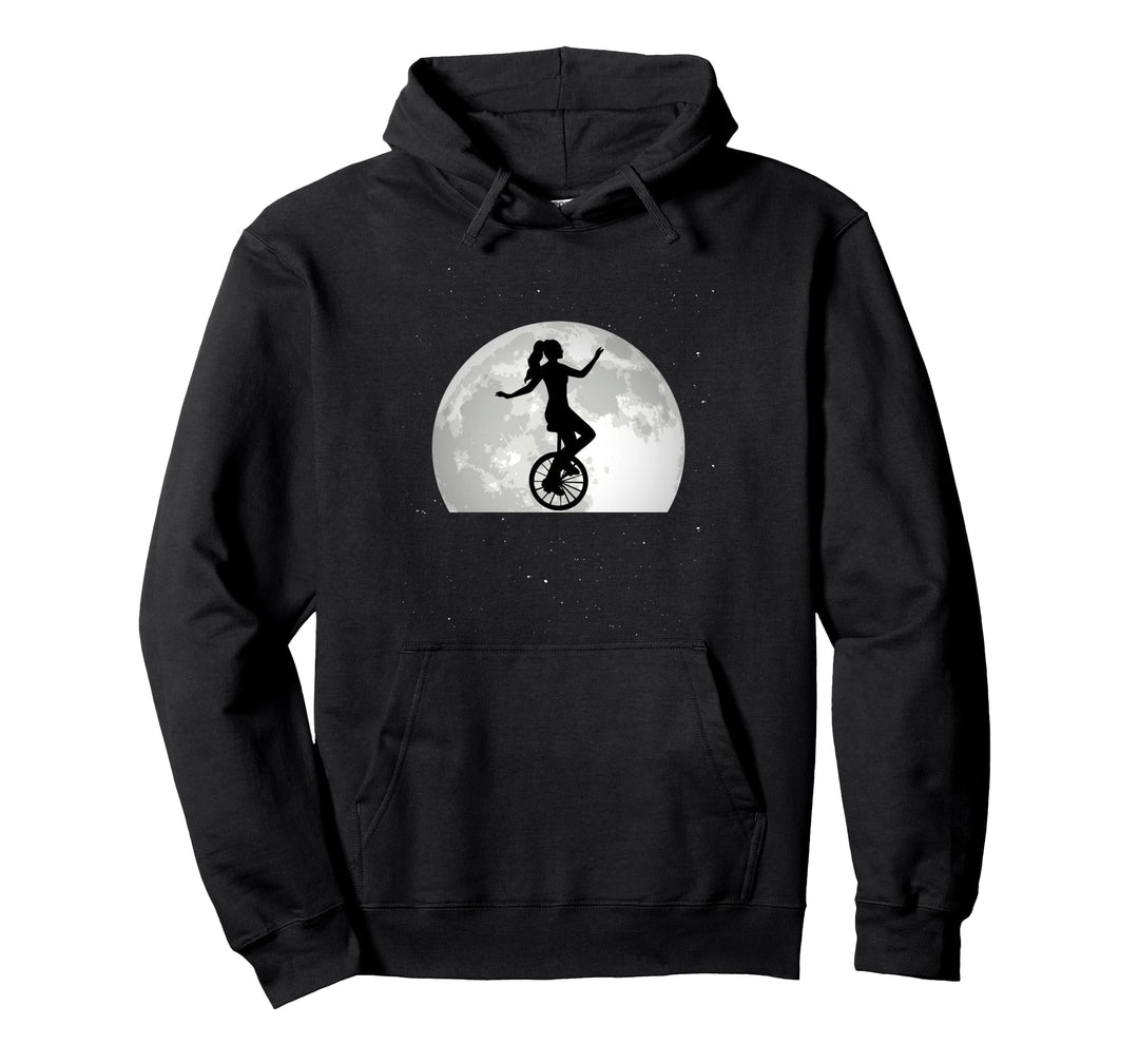 Einrad Mond Einradfahrer Unicycle Einrad Pullover Hoodie