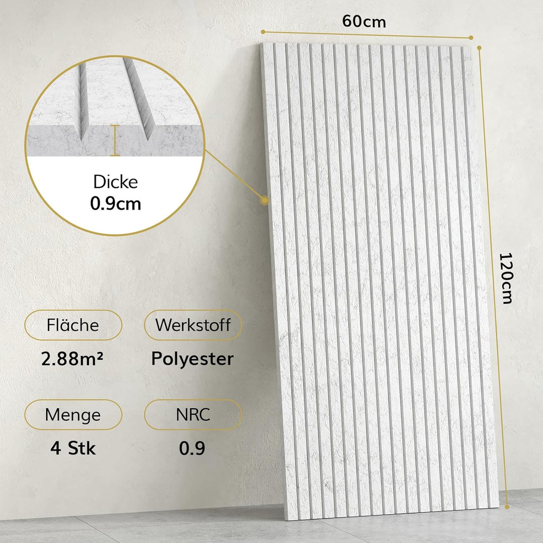 TONOR 4 Pack Akustikpaneele selbstklebend, 120x60x0.9 cm Schalldämmung Schallschutz wand Schallschut